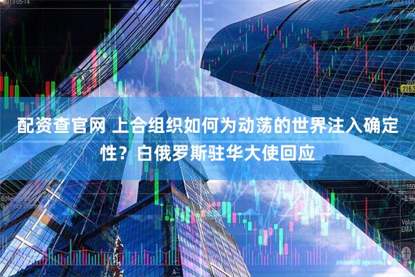 配资查官网 上合组织如何为动荡的世界注入确定性？白俄罗斯驻华大使回应